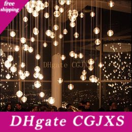 Modern Bubble Crystal Chandeliers Lighting G4 Led Bulb Light Meteor Rain Drop Ceiling Pendant Lights Meteoric Shower Stair Light 110V 220V Dining Room Modern Bubble Crystal Chandeliers Lighting G4 Led Bulb Light Meteor Rain Drop Ceiling Pendant Lights Meteoric Shower Stair Light 110V 220V Dining Room