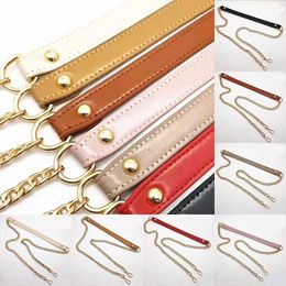New Shoulder Bag Straps PU leather+Metal Chain Handbag Handle DIY Chain strap Replacement Bag accessories