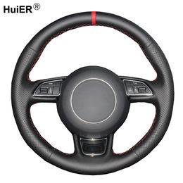 Hand Sewing Car Steering Wheel Cover For Audi A1 8X A3 8V Sportback A4 B8 Saloon Avant A5 8T A6 C7 A7 G8 A8 D4 S1 8X S3 S4