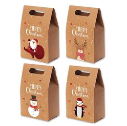 -Weihnachtsgeschenk Taschen Weihnachten Vintage Kraftpapier Candy Case Wickelte Paket Dekoration Partei Favor liefert Organisation Meerversand LSK1003