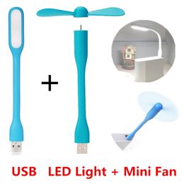 Creative USB Flexible Portable Fan & LED Light Lamp Xiaomi Book For Power Bank Notebook Computer Summer Gadget
