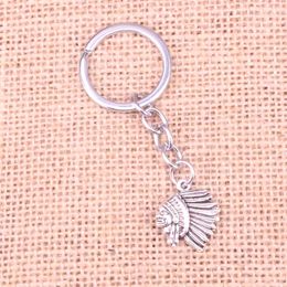 New Keychain 21*18mm indian chief head Pendants DIY Men Car Key Chain Ring Holder Keyring Souvenir Jewellery Gift