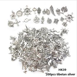 Mixed 200pcs Jewellery Accessory Charms Alloy Tibetan Silver Animal Owl Butterfly Bracelet Accessories for Sale Wholesale
