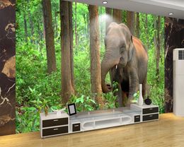 Custom 3d Animal Wallpaper 3d Mural Wallpaper HD Elephant in the Forest Living Room Bedroom Wallcovering HD Wallpaper