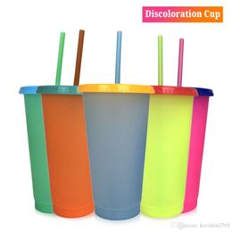 24oz Colour Changing Cup Cold Water Change Colour Magic Mug Drinking Tumbler With Lids and Straws 08