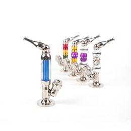 Best Colourful Metal Mini Stand Dry Herb Tobacco Smoking Tube With Cover Caps Holder Portable Pipes Innovative Design Handpipe DHL Free