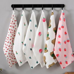 The latest size 27X50CM towel, many styles to choose from, four-layer cotton seersucker baby saliva towels