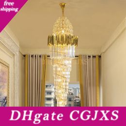 US $191.52 16% OFF|Duplex staircase chandeliers modern staircase chandelier LED crystal chandelier rotating staircase lamp long chandelier|suspension US $191.52 16% OFF|Duplex staircase chandeliers modern staircase chandelier LED crystal chandelier rotating staircase lamp long chandelier|suspension