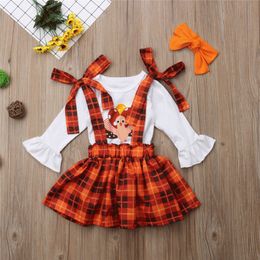 2020 New Children's Clothing Children's Thanksgiving Day Turkey Printing 2 Sets Of Baby Girl Clothing Wholesale Europe And America