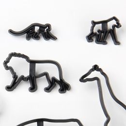 8Pcs Animal Cookie Cutter Plastic Elephant Lion Giraffe Leopard Fondant Cutter Safari Silhouette Cake Mold Cake Decorating