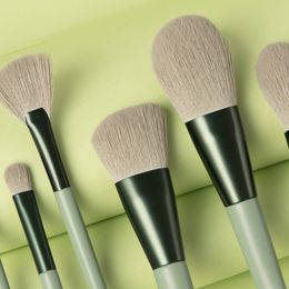 8 Pcs/set Professional Horse Hair Makeup Brushes Set Luxury Wooden Foundation Cosmetic Eyebrow Eyeshadow Brush Makeup Brush Tool