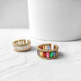 women rings Zircon ring colorful European and American fashion rings Women's ring cool style high quality rings Opening adjust