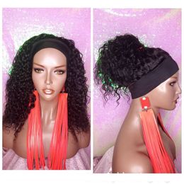 Affordable Head band Wig Water Wave Brazilian Remy 100% Human Hair Natural Hair Half Wig Hair Headband Wig