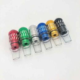 Newest Cool Mini Colourful Transparent Philtre Mouthpiece One Hitter Smoking Handpipe Innovative Design Herb Tobacco Pipes High Quality