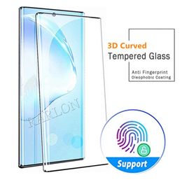 For Samsung Note 20 Ultra 3D Curved Screen Protector Bubble Free Case Friendly Fingerprint touch Tempered Glass For Galaxy S20 Plus S10 10 9