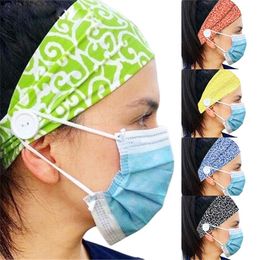 Face Mask Headband with Button anti Ear Protective Adults Gym Sports Hairband Elastic Hairlace Headress Hair Accessories