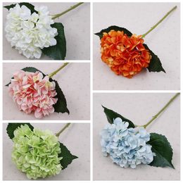 Party Supplies Artificial Hydrangea Flower Head 45cm Fake Silk Single Real Touch Hydrangeas 8 Colors Wedding Home Decor Flowers BH4012 TYJ