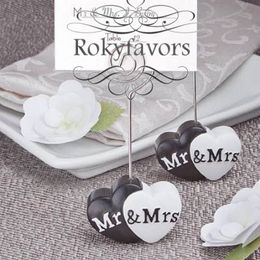 24PCS Mr. and Mrs. Place Card Holders Wedding Favours Party Table Decoration with Paper Card Engagement Party Number Holder Ideas