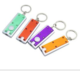 Promotional gifts Square Mini LED Light Keychain Plastic Tetris Flashlight Key Buckle Creative Universal Keys Ring Hot