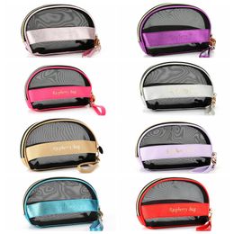Women men Net Yarn Cosmetic Bag Travel Function Makeup Case Zipper Make Up Organiser Storage Pouch Toiletry Beauty Wash Bag