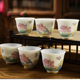 White porcelain tea cup ceramic sheep fat jade ceramic single cup pure white gift host small tea bowl accessories