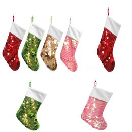 Colorful Christmas decorations Sequin Christmas socks gift bag For men and women Christmas bag Pendant DA860