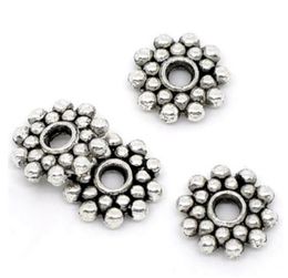 500pcs Tibetan Silver Gold Snowflake Metal Spacer Loose Bead For Jewelry Making Diy Bracelet Accessories Wholesale 8mm