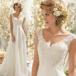 Luxury Beach Bridal Gown Chiffon Lace Appliques Wedding Dress 2020 White/Lvory Backless Vestido De Noiva Boho Wedding Dress
