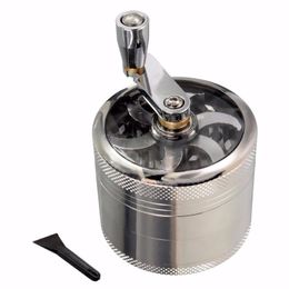 Tobacco Grinders for sale 56mm 4 Layers Zinc alloy Hand Crank Metal Grinders for Herbs Grinders for Tobacco