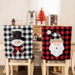 Christmas Chair Cover Snowman Printed Chair Cover Comfortable Stretch Seat Covers Anti-dirt Elastic Chair Protector Cover 2 Designs BT417