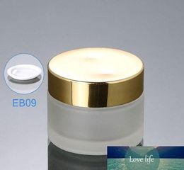 300pcs/lot 50g(50ml) Frosted Glass cream jar,Glass bottle with Gold lids, cosmetic container,cosmetic packaging