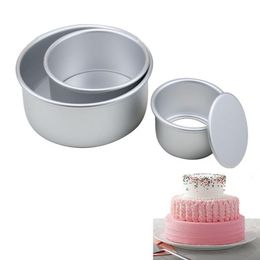 3 Tiered Round Cake Mould Set Aluminium Alloy Cake Pan Set Non Stick Baking Pans 4/6/8 inch Cakes Mould Removable Bottom