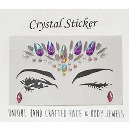 Wholesale Diamond Sticker Crystal Etiquetas Engomadas Del Tatuaje Face Forehead Paster Wedding Decorations Crystal Tattoo Stickers