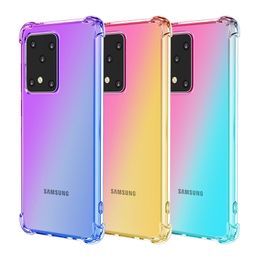 Shockproof Air TPU Case for Samsung A40 21S A50 30S 50S A60 M40 A70 A70S A2 Gradient Colour Back Cover Soft Transparent Phone Cases