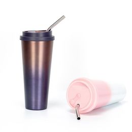 Promotional High Quality Double Wall Vacuum 17oz Stainless Steel Coffee Mug Flasks Thermos Water Drinking Tumbler With Lid