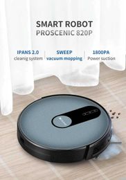 proscenic vacuum Canada - Robot Vacuum Cleaner Proscenic 820P Smart Planned Carpet Cleaner 1800Pa Suction with Wet Cleaning Washing Smart Robot for Home