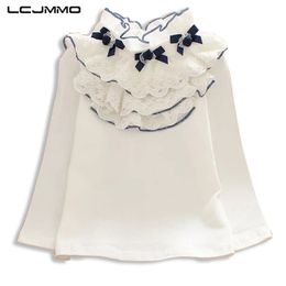 LCJMMO White Girls Blouses 2020 Spring Lace Floral Long Sleeve Girl School Blouse Shirt For Kids Tops Children Clothes 90-150cm LJ200828