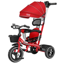 -Neue Kinder Pedal Dreirad Klappkinderfahrräder Drehsitz Baby-Trolley Infant Push-Wagen mit Unterhaltungsmusik 6M-6Y