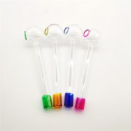 30pcs Glass Water Pipe Handcraft Pyrex Oil Burner Pipe 4 Colours Mini Smoking Hand Pipes Glass Water Bong