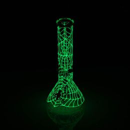 Hookahs Glow in the Dark bong beaker design Dab rigs Water Pipes Pinch Glass Bongs Glows Oil rig