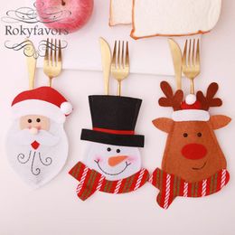knife table setting Canada - 12PCS Christmas Cutlery Cover Set Party Favors Table Shower Party Decoration Supplies Snowman Knife and Fork Cover Holiday Even Setting