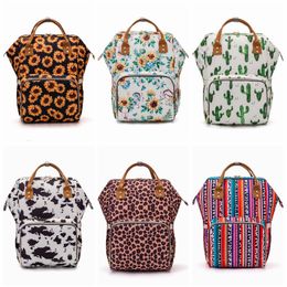 Sunflower Diaper Bag Leopard Stripe Mummy Backpack Waterproof Outdoor Nappy Bags Large Capacity Backpacks Travel Handbag Baby Care YFA450