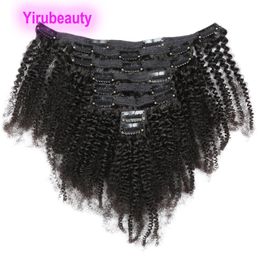 Malaysian Human Hair Afro Kinky Curly Clips In Hair Extensions 120G Clip-in Hair Wholesale Cheap Remy 8-20inchh