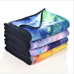 Microfiber Non-slip premium yoga towel Silicone Dots High Moisture Quick Drying Carpets Pilates exercise gym workout blanket Mats