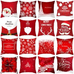 Christmas Pillow Covers Santa Claus Throw Pillow Case Square Sofa Pillow Cover Xmas Pillowcase Home Sofa Cushion Cover 40 Designs BT368
