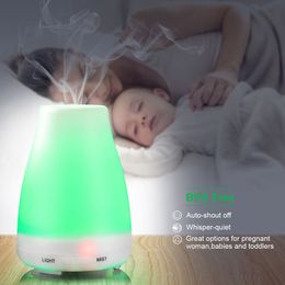 Smart Power-off Air Mist Humidifier 100ml Aroma Essential Oil Diffuser Ultra Silent 7 Color Changeable LED Essential Oil Diffuser BH1144 TQQ
