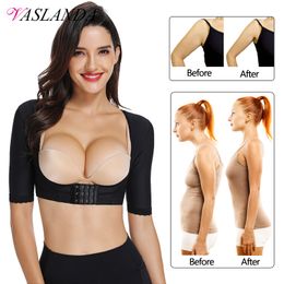 VASLANDA Upper Arm Shaper for Women Post-Surgical Tops Arm Compression Slimming Shapewear Humpback Posture Corrector Shaper 200922