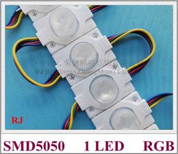 injection with lens RGB LED light module SMD 5050 waterproof IP65 DC12V 0.24W RGB IP65 48mm X 32mm X 13mm