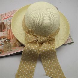 Hot Sale Women Girl Big Bowknot Straw Hat Travel Panama Cap Beach Hat Fedora Summer UV Hats New