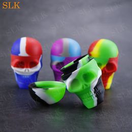 Nonstick Silicone Wax Containers 15ml skull rubber container food grade jars dabs tool storage jar oil holder for vaporizer vape